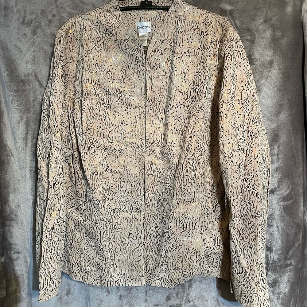 NWT Chico’s Size 3 (16) Shell: 100% Leather Lining: 100% Polyester